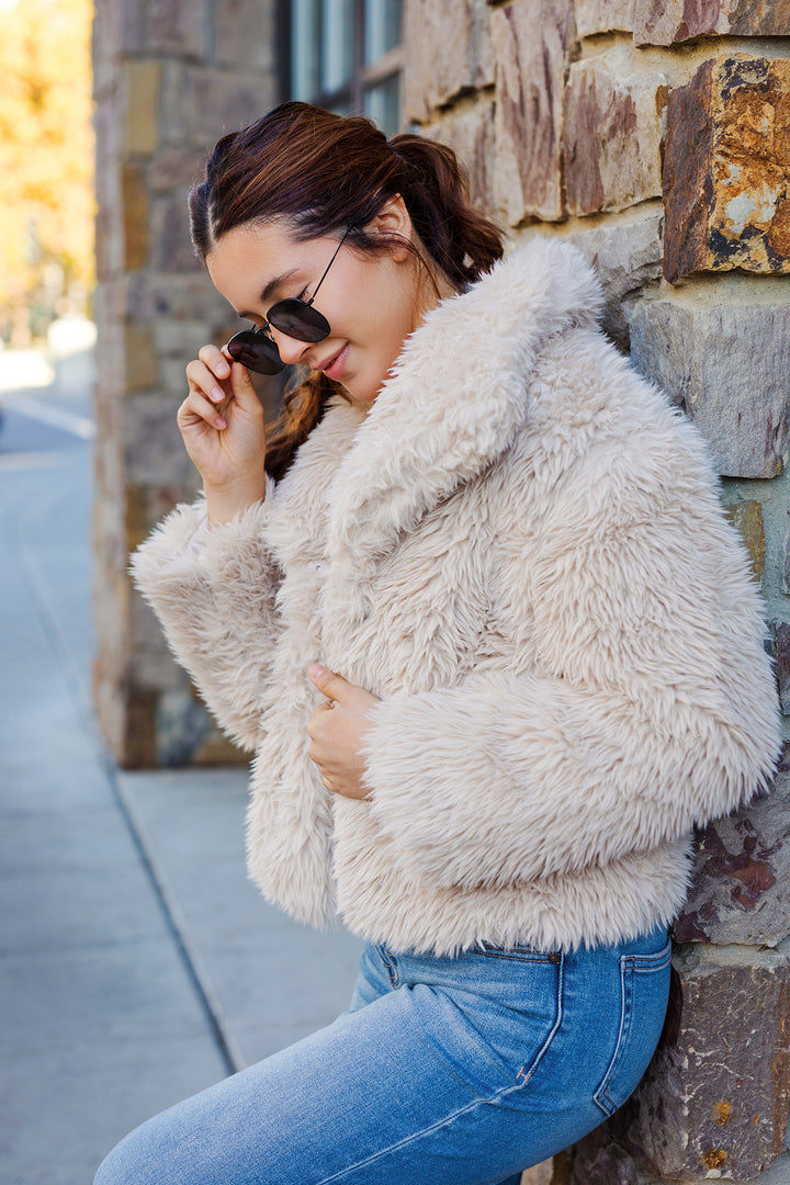 The Knock Out Tan Faux Fur Jacket