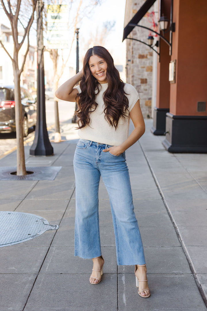 The Day In The Life Ivory Knit Sweater Top