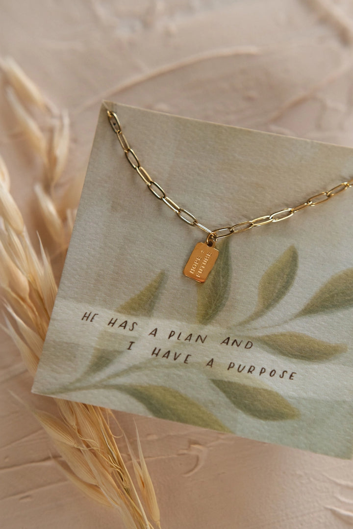 Hope + Future Mini Tag Necklace