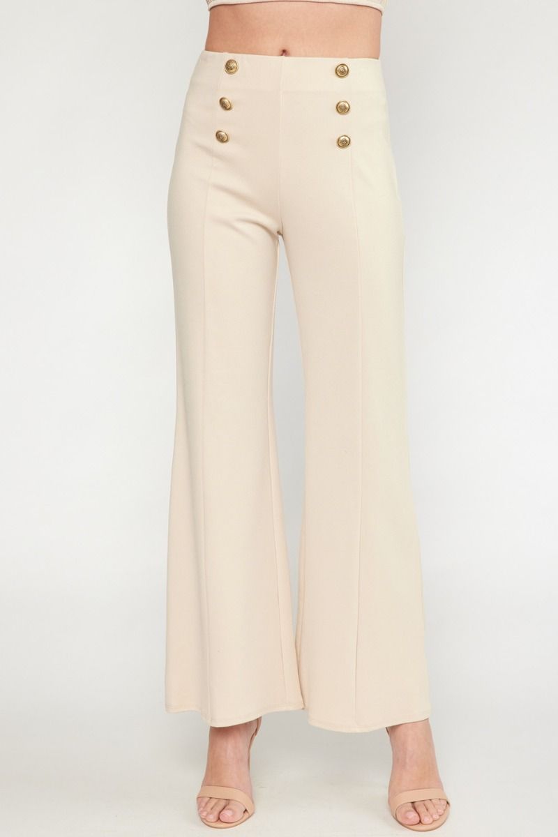 The Sail Away High Waist Button Trousers