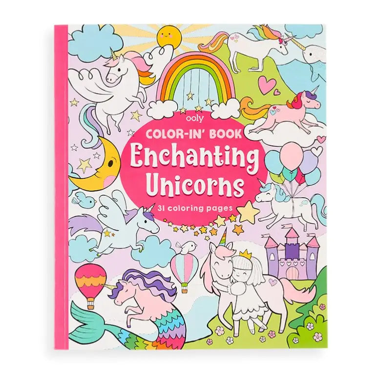 Girls Enchanting Unicorns Color-In Book by OOLY