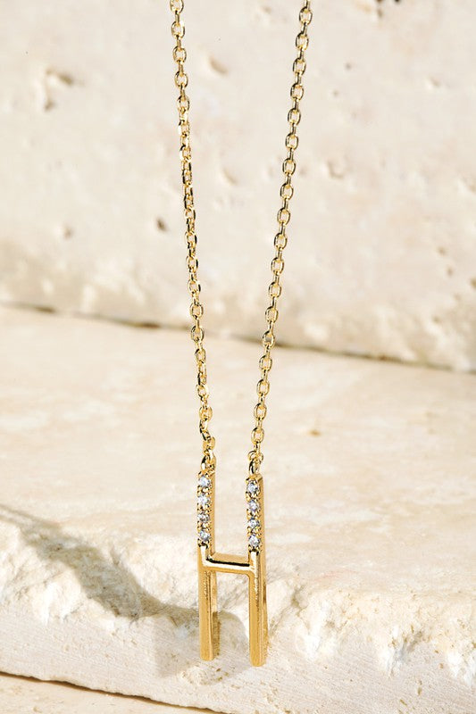 The Brass CZ Initial Necklaces