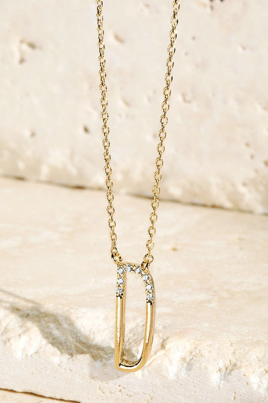 The Brass CZ Initial Necklaces