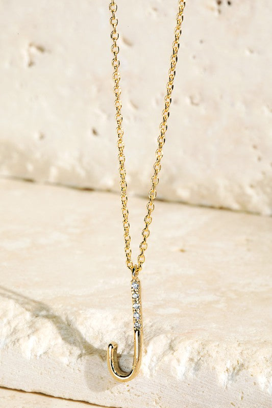 The Brass CZ Initial Necklaces