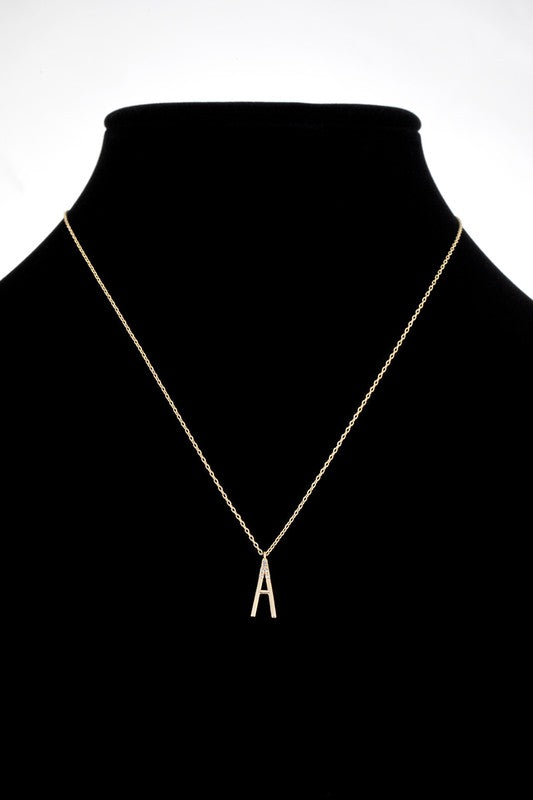 The Brass CZ Initial Necklaces