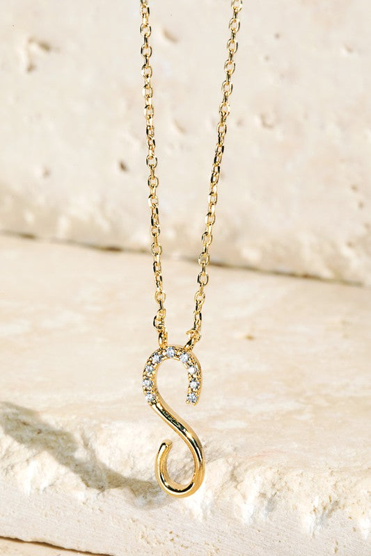 The Brass CZ Initial Necklaces