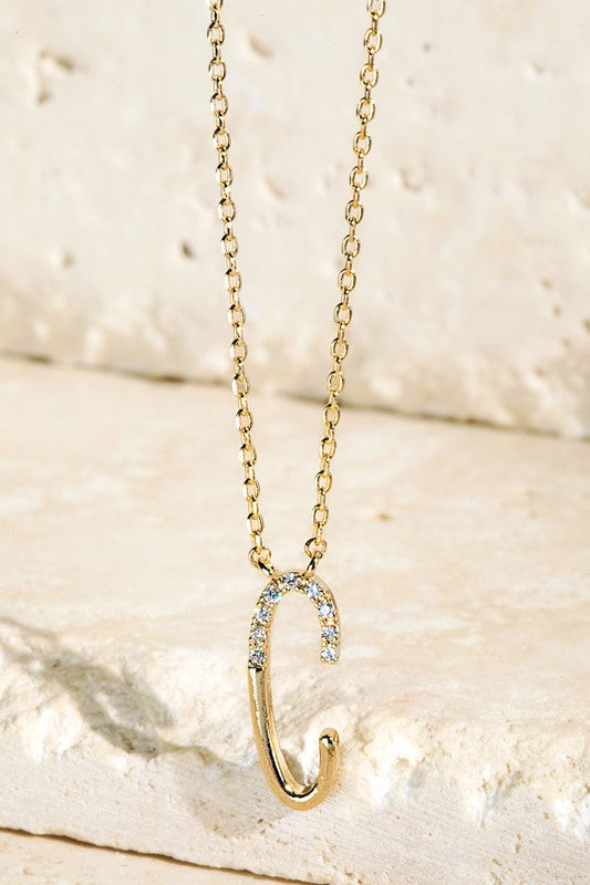 The Brass CZ Initial Necklaces