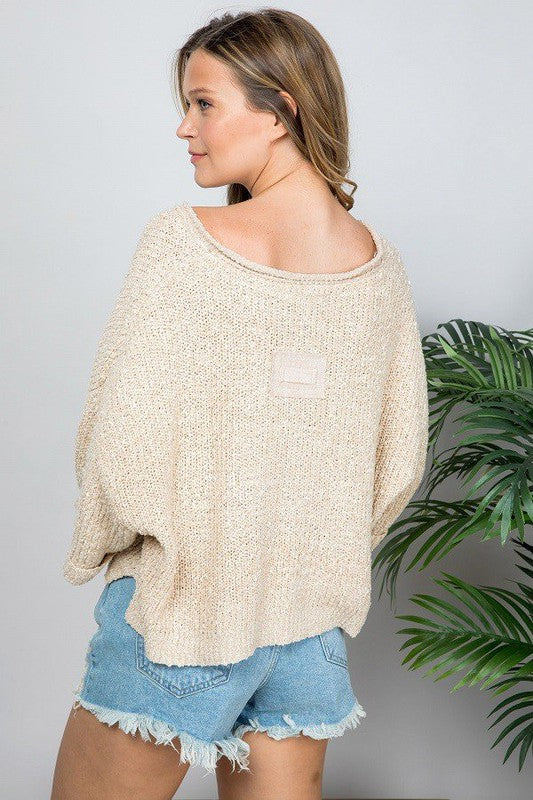 The C'est La Vie Loose Fit Cropped Summer Sweater