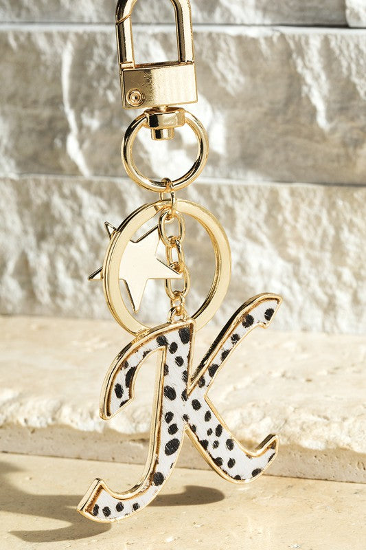 The Animal Print Initial Keychains