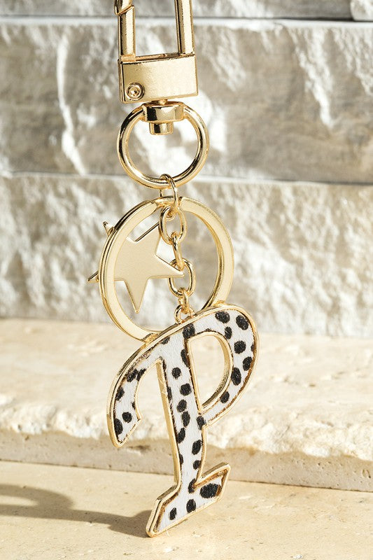 The Animal Print Initial Keychains