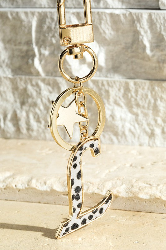 The Animal Print Initial Keychains