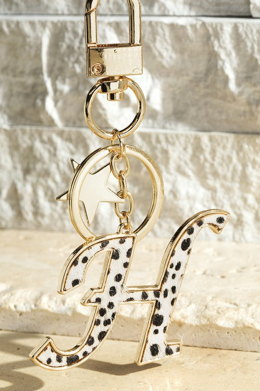 The Animal Print Initial Keychains