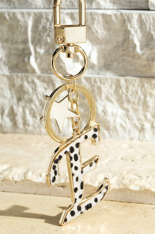 The Animal Print Initial Keychains