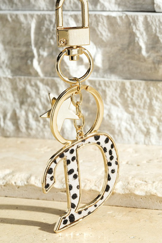 The Animal Print Initial Keychains