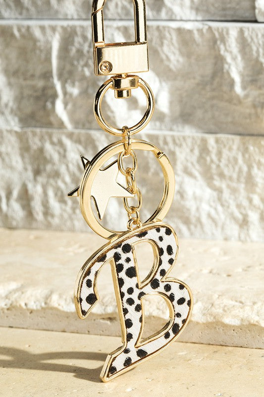 The Animal Print Initial Keychains