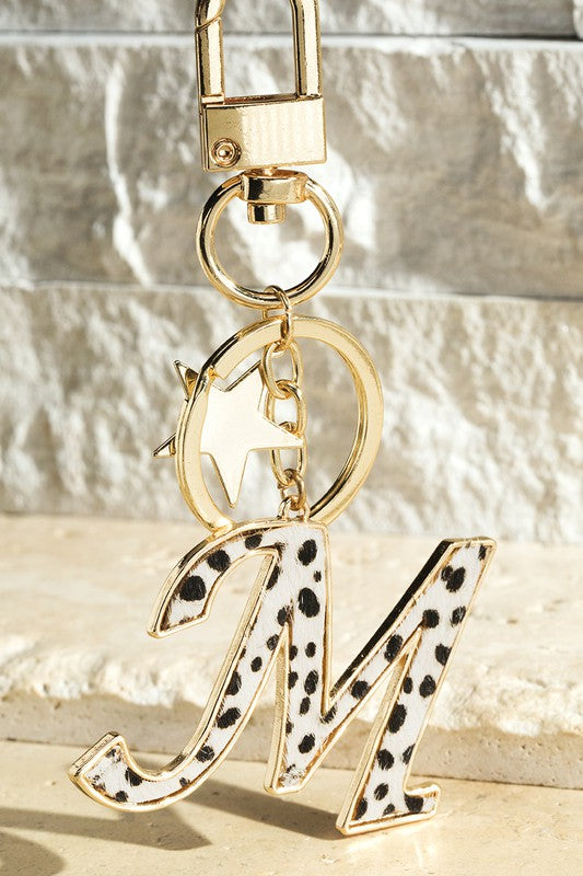 The Animal Print Initial Keychains