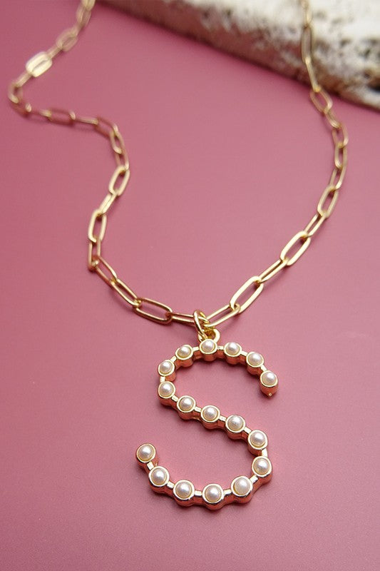 The Pearl Initial Necklace